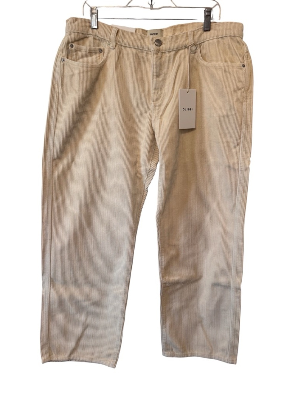 DL1961 Woman’s Cream Corduroy Fall/Winter Pants Drue Straight Sz 12/14 NWT SZ32